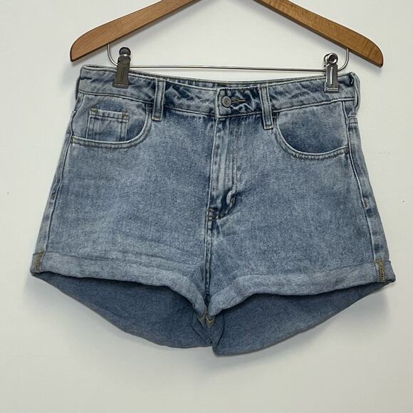 PacSun Mom Short Roll Up Mid Rise Blue Jean Shorts 27 - Picture 1 of 8